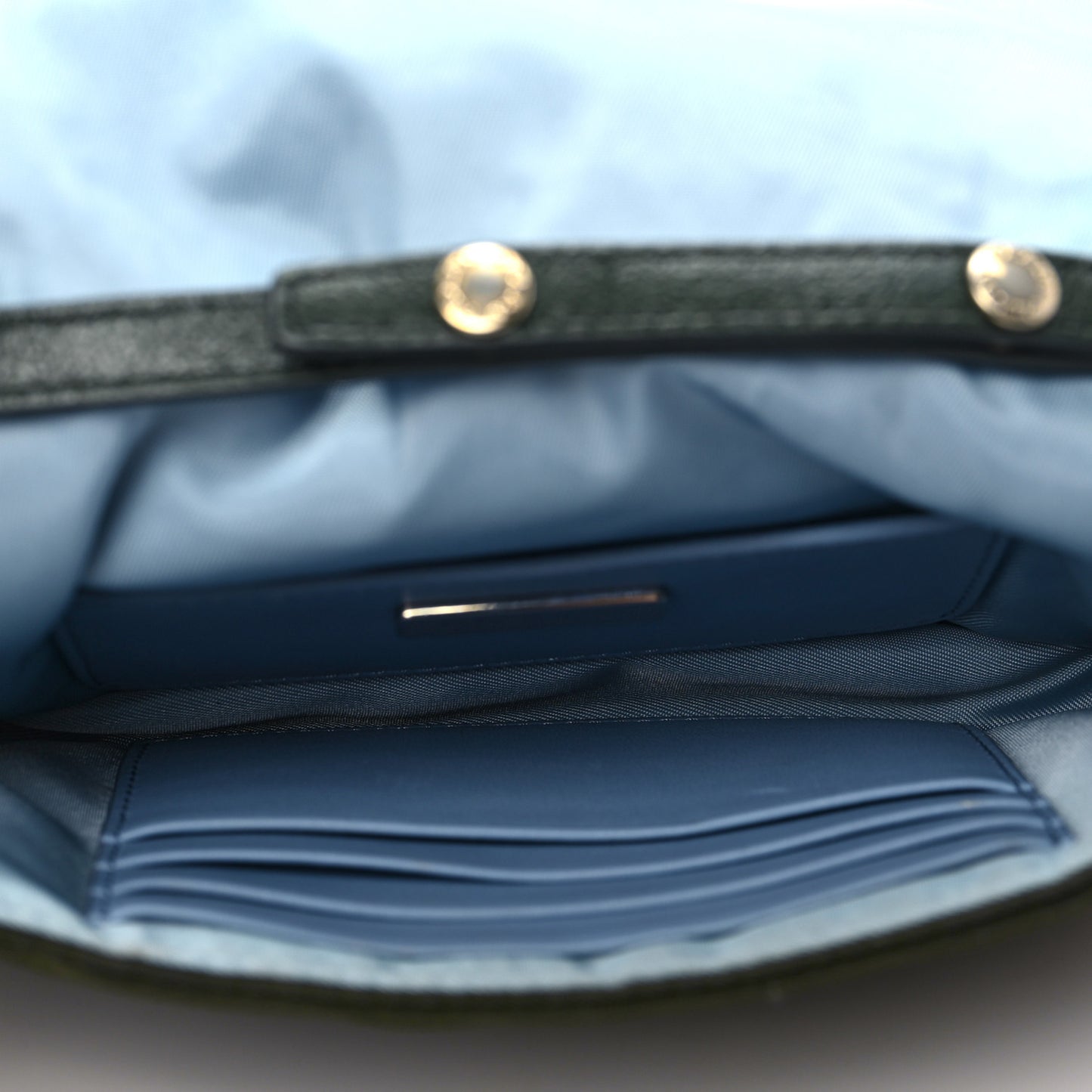 Tessuto Nylon Studded Mini Etiquette Flap Military Green