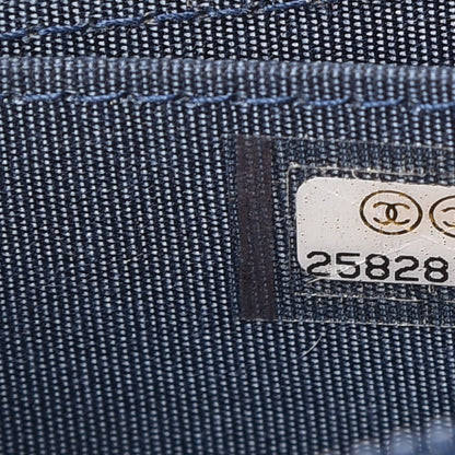 Chanel Caviar Quilted Boy Zip Around Coin Purse Wallet Dark Blue 7 of 8