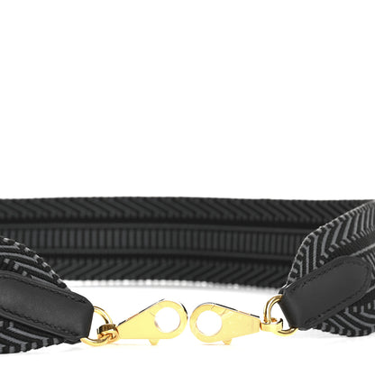 Hermes Toile Swift 50mm Sangle Cavale Shoulder Strap Black Gris Misty 3 of 5