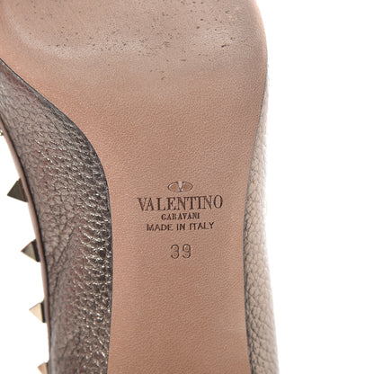 Valentino Garavani Metallic Pebbled Calfskin Rockstud 85mm Pumps 39 Sasso Poudre 6 of 8