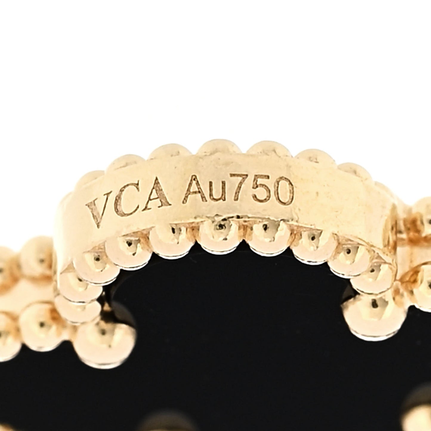 18K Yellow Gold Black Onyx 5 Motifs Vintage Alhambra Bracelet