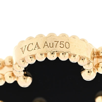 Van Cleef & Arpels 18K Yellow Gold Black Onyx 5 Motifs Vintage Alhambra Bracelet 4 of 6