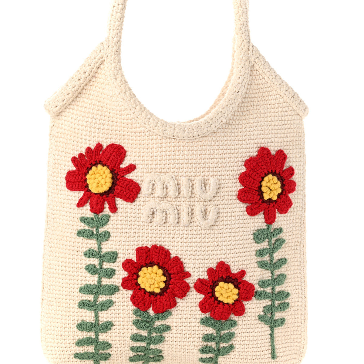 Cotton Crochet Floral Ivy Bag Beige Khaki