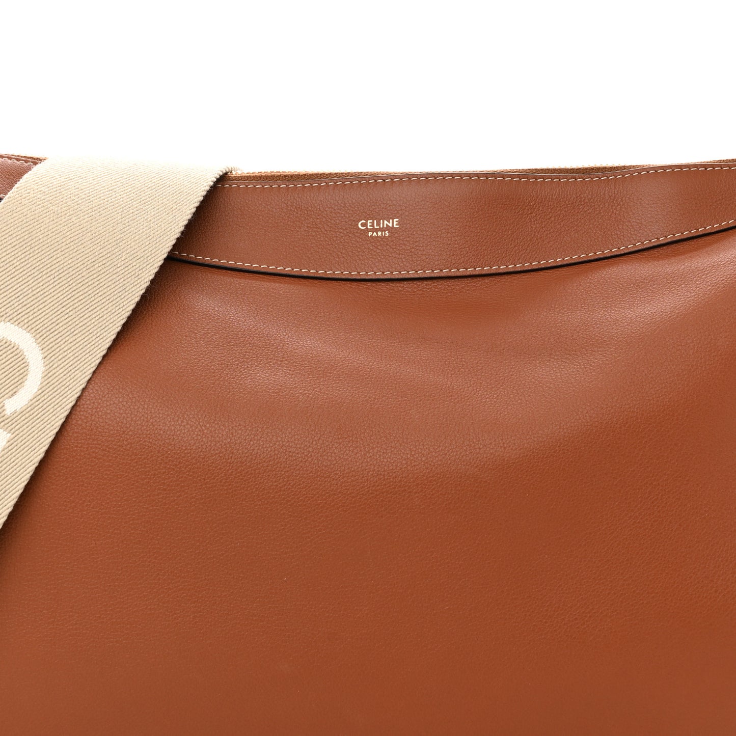 Supple Calfskin Large Romy Shoulder Bag Tan