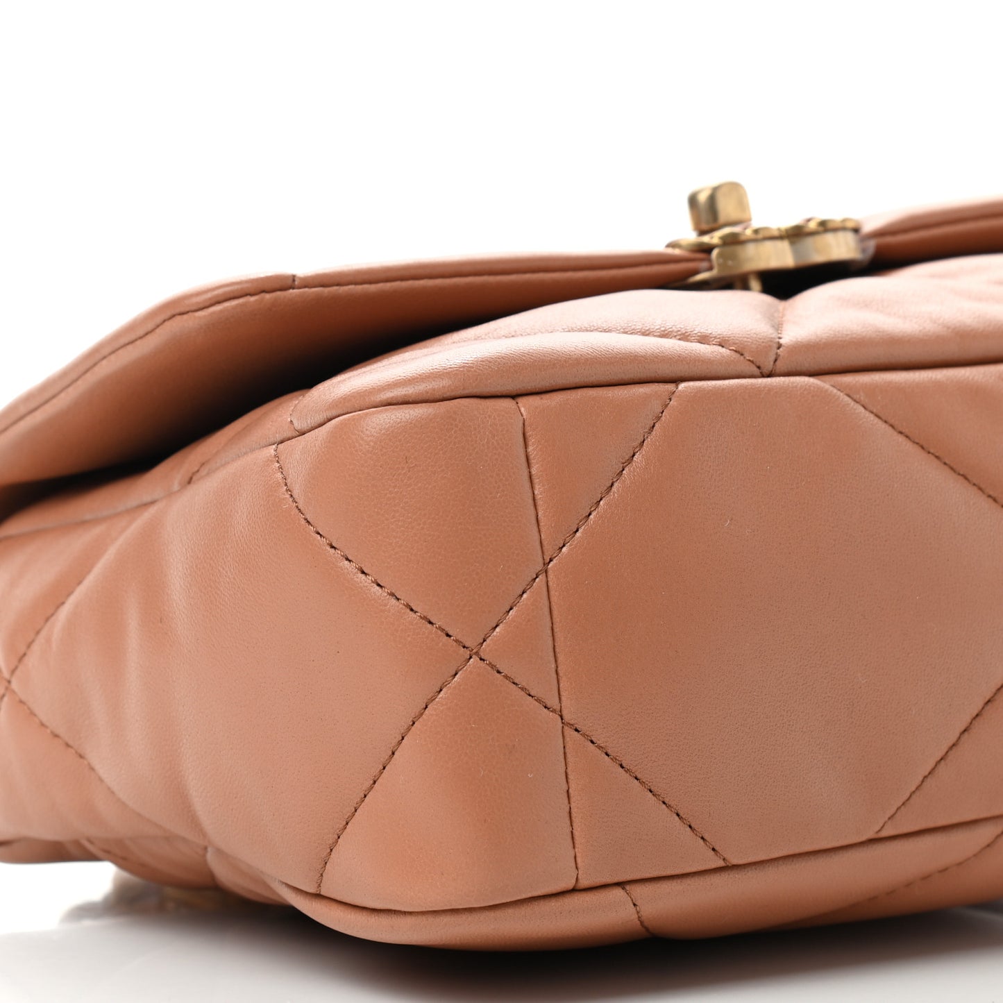 Lambskin Quilted Medium Chanel 19 Flap Brown