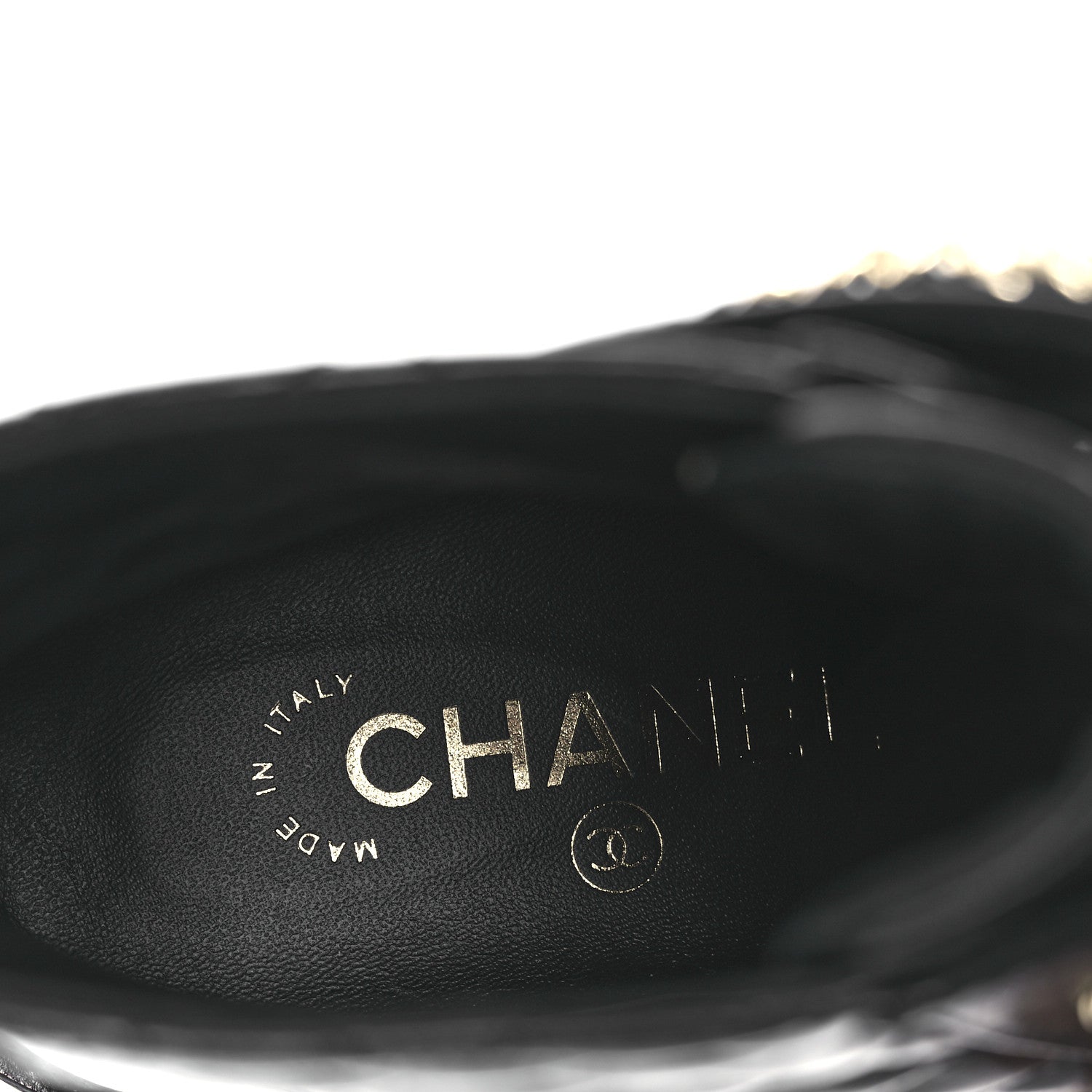 Chanel Shiny Calfskin Quilted Lace Up Combat Boots 36 Black 9 of 12