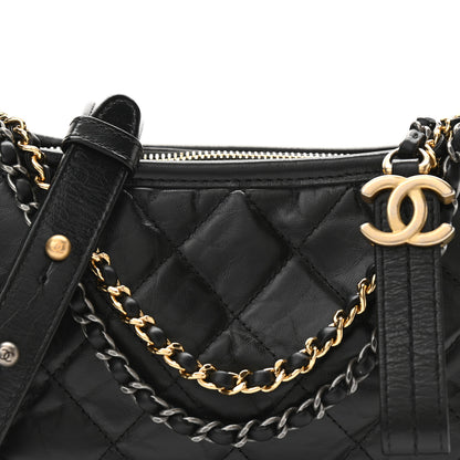 Chanel Aged Calfskin Quilted Small Gabrielle Hobo Black 8 of 11