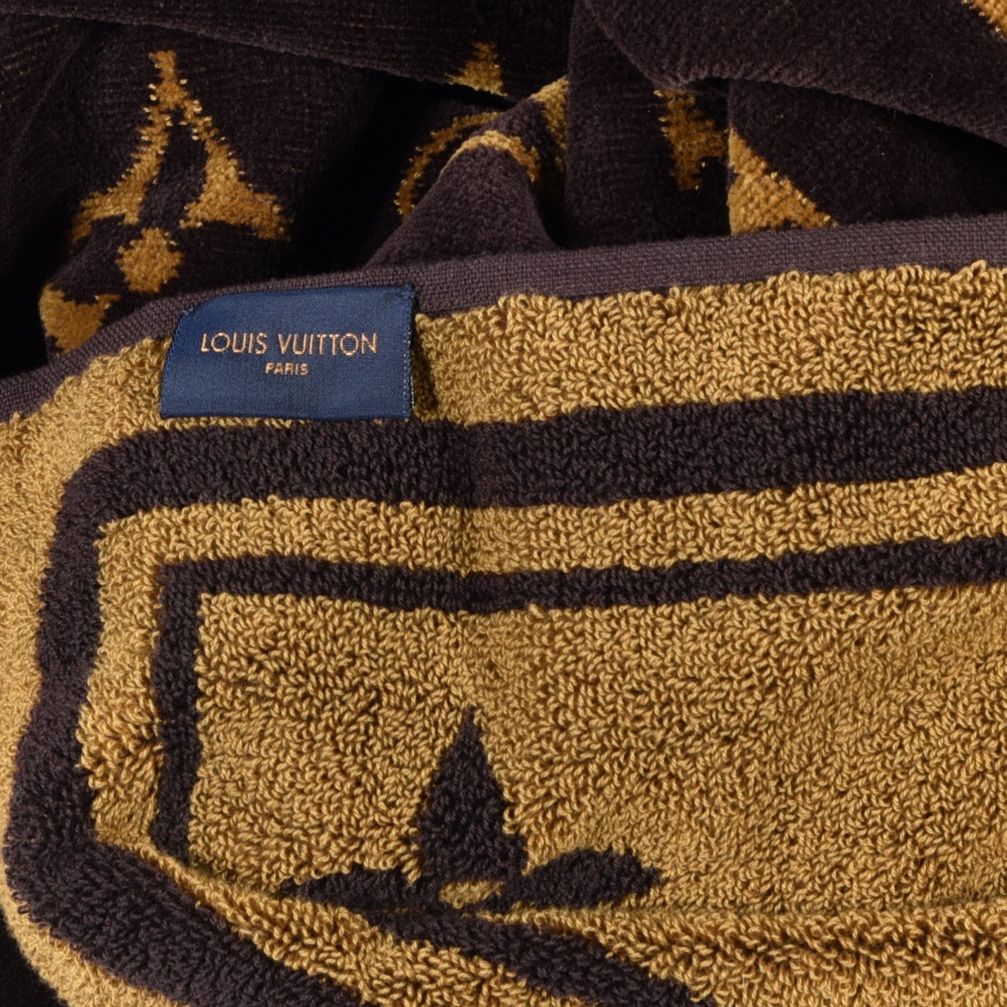 Cotton Monogram Classic Beach Towel Brown