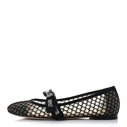 Christian Dior Resille Ribbon Miss J'Adior Ballet Flat 36 Black 3 of 8