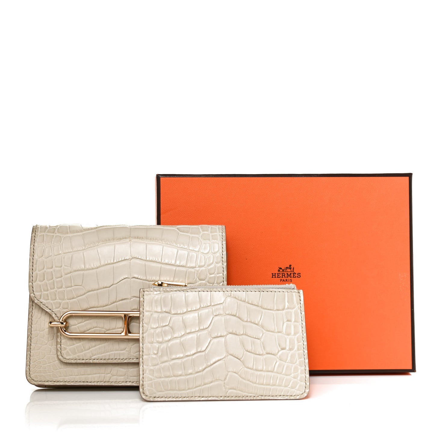 Matte Alligator Roulis Slim Wallet Beton