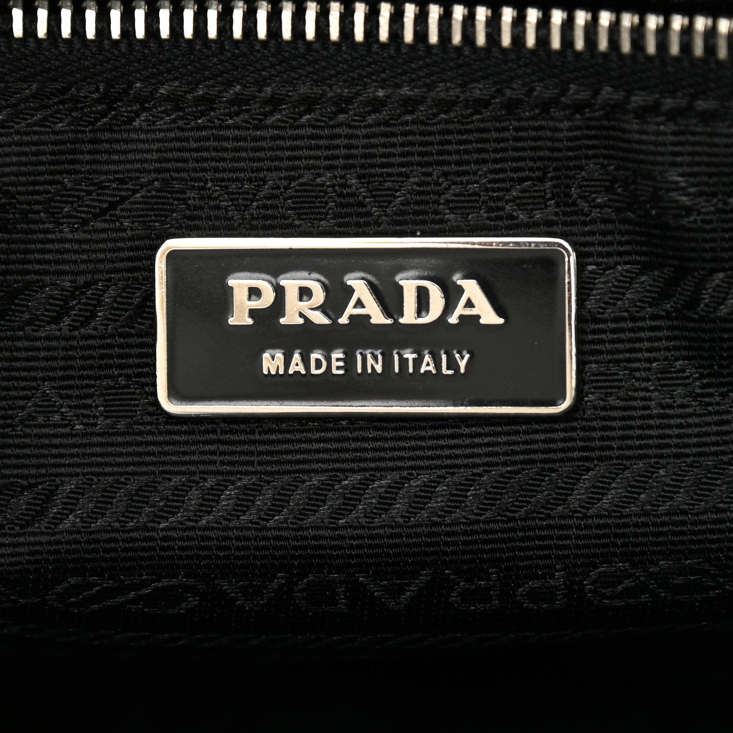 Prada Spazzolato Logo Embossed Tote Black 5 of 12