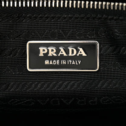 Prada Spazzolato Logo Embossed Tote Black 5 of 12