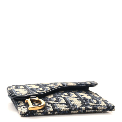 Christian Dior Oblique Saddle Card Holder Blue 4 of 8