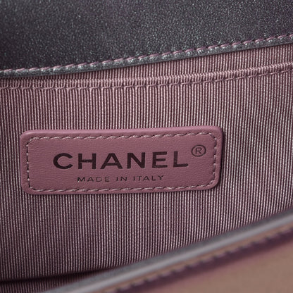 Chanel Iridescent Patent Calfskin PVC Quilted Small Boy Flap Light Purple 6 of 8