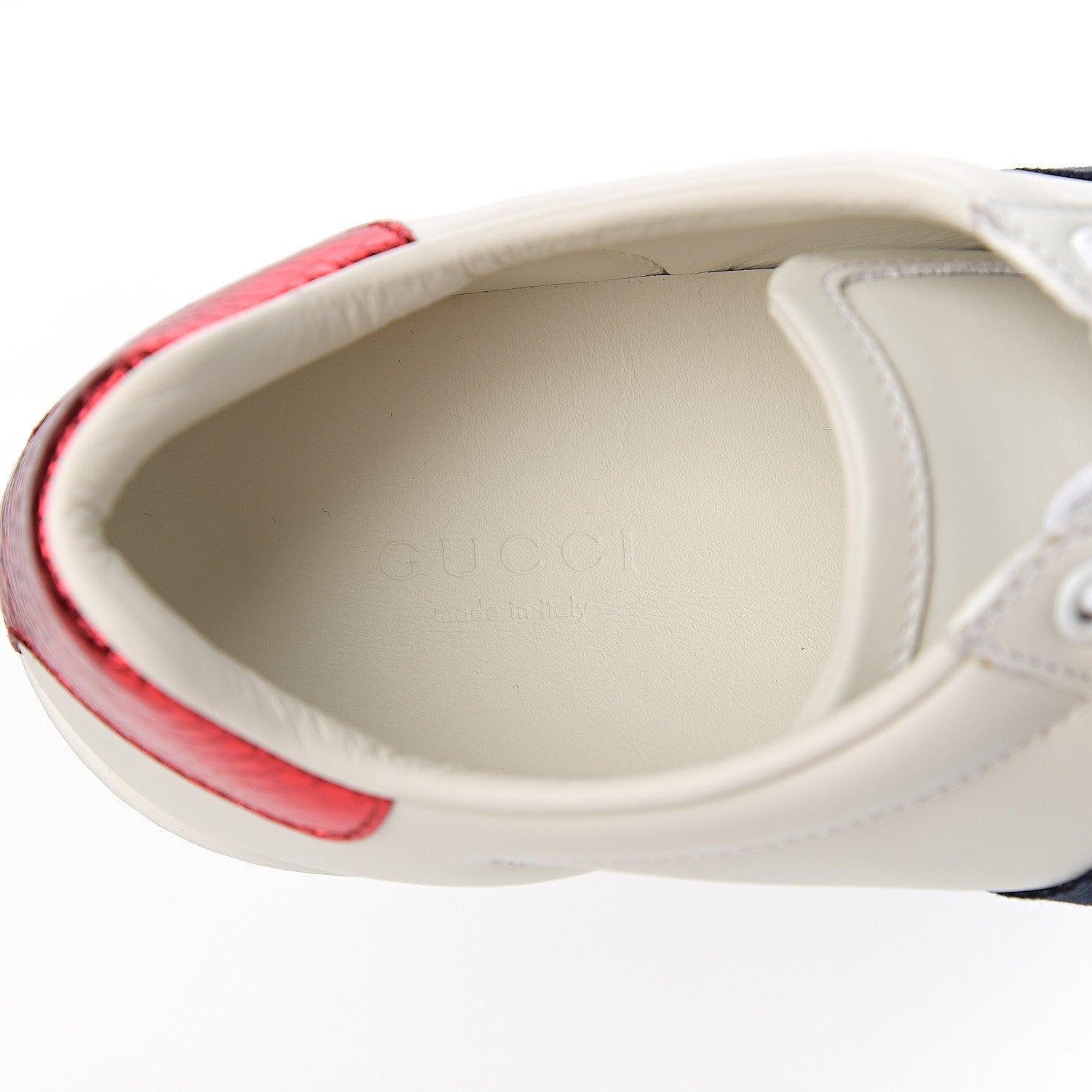 Gucci Calfskin Ayers Blind For Love Embroidered Womens Ace Sneakers 37 White 6 of 10