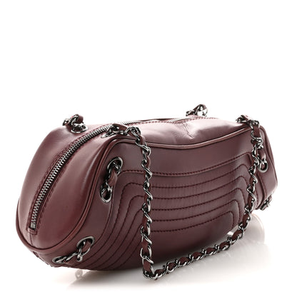 Chanel Lambskin Lax Small Tassel Shoulder Bag Dark Purple 3 of 10