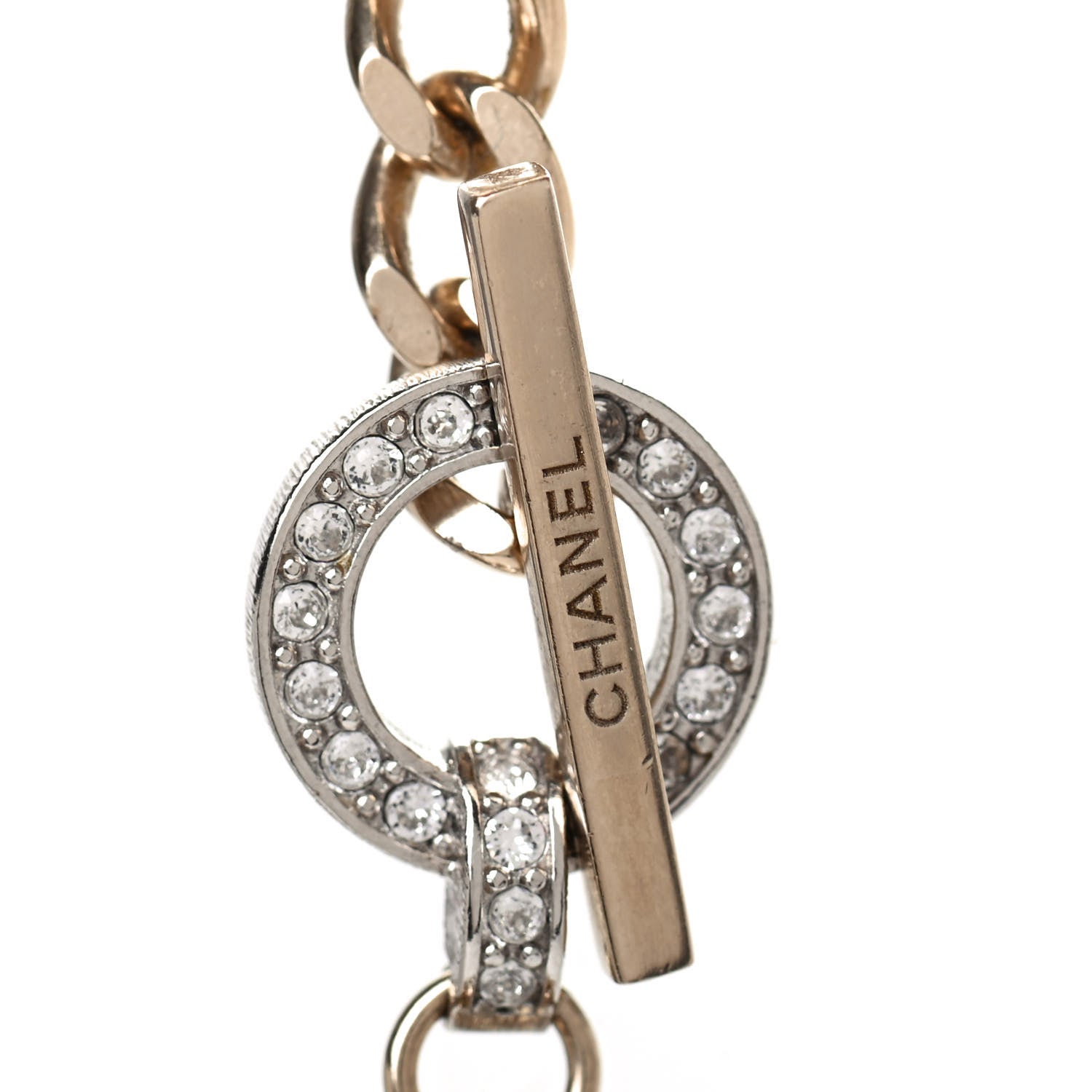 Chanel Crystal Chain CC Multi Strand Necklace Gold 3 of 4