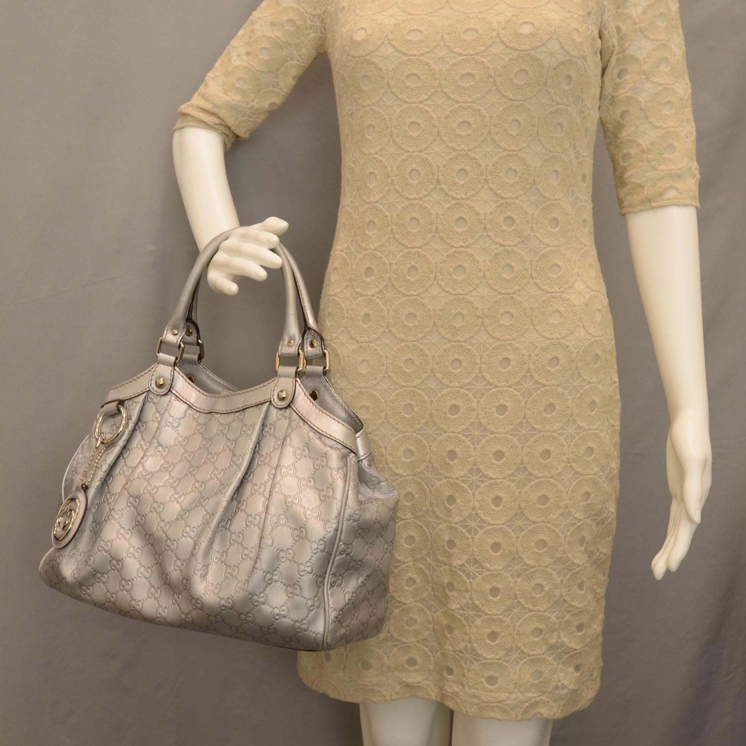 Gucci Guccissima Medium Sukey Silver 2 of 7