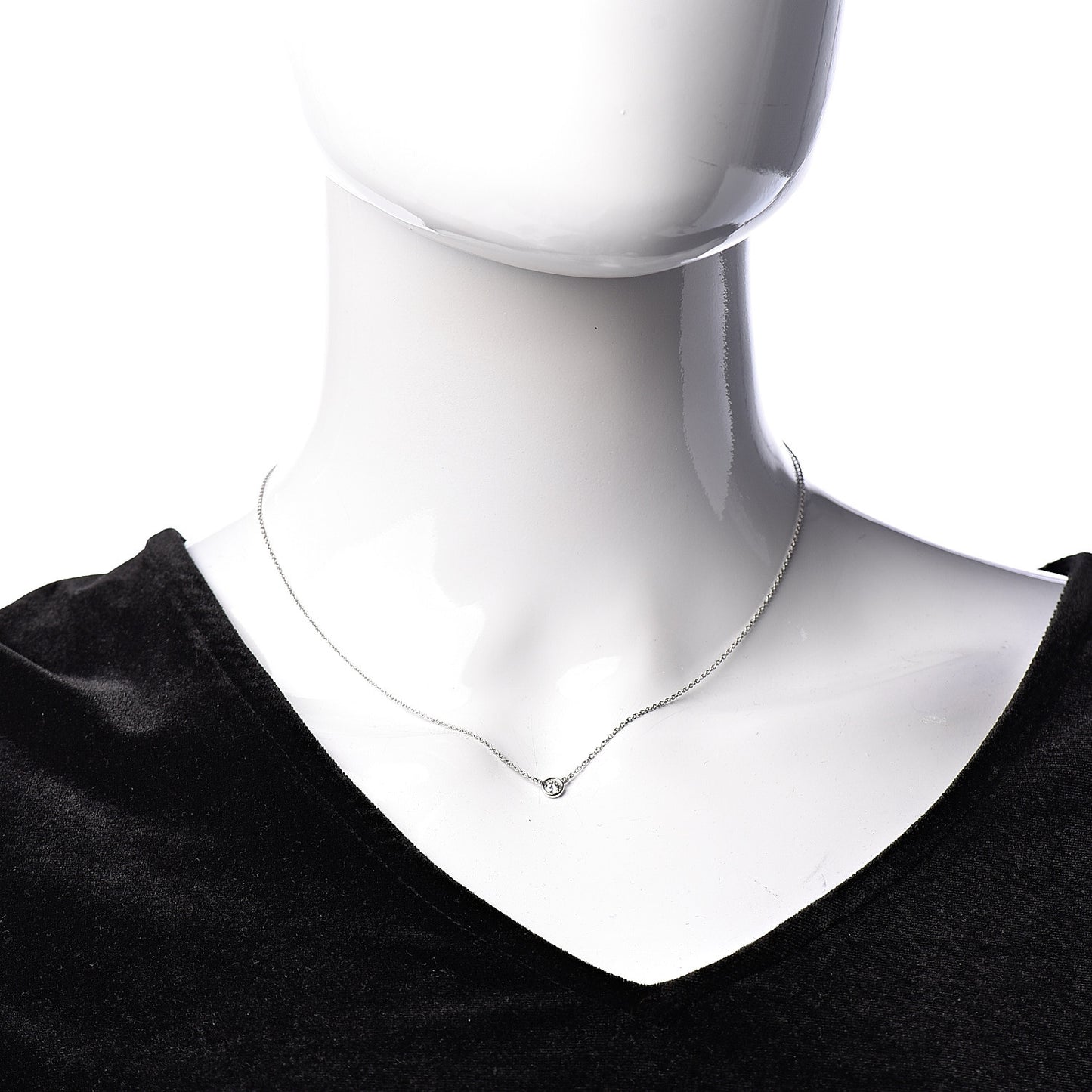 Platinum Diamond .16ct Elsa Peretti Diamonds by the Yard Pendant Necklace