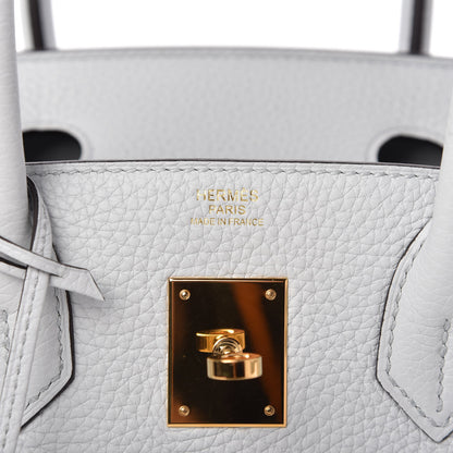 Hermes Taurillon Clemence Birkin 30 Bleu Pale 8 of 11