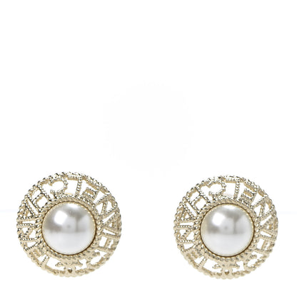 Chanel Pearl CC Round Earrings Gold 1 of 5