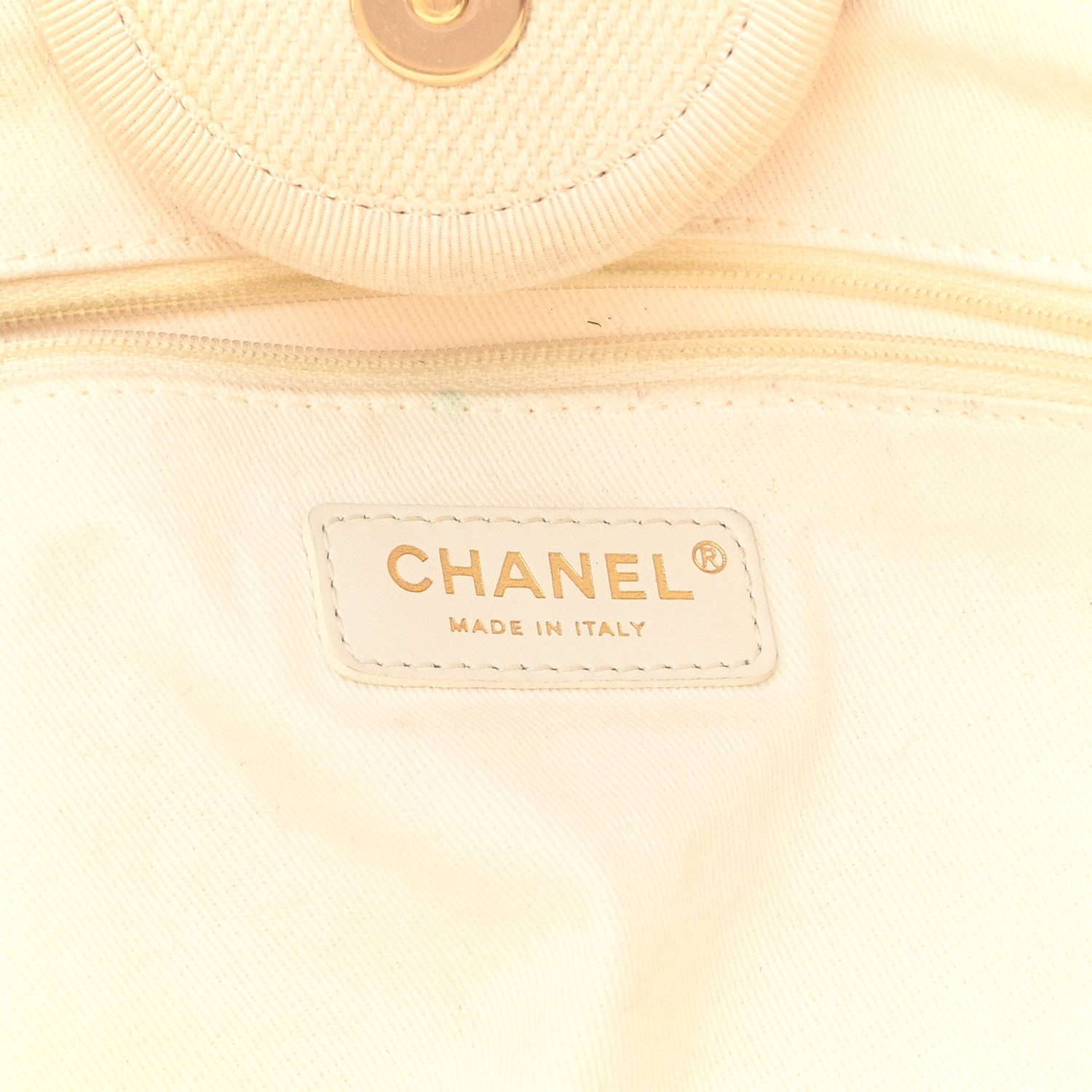 Chanel Canvas Pearl Medium Deauville Tote Ecru Beige 6 of 28