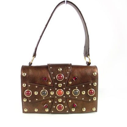 Saint Laurent Leather Byzance Flap Bag Bronze 1 of 9