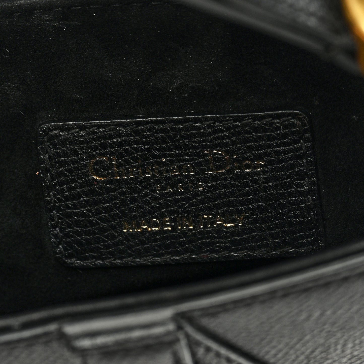 Grained Calfskin Mini Saddle Bag Black