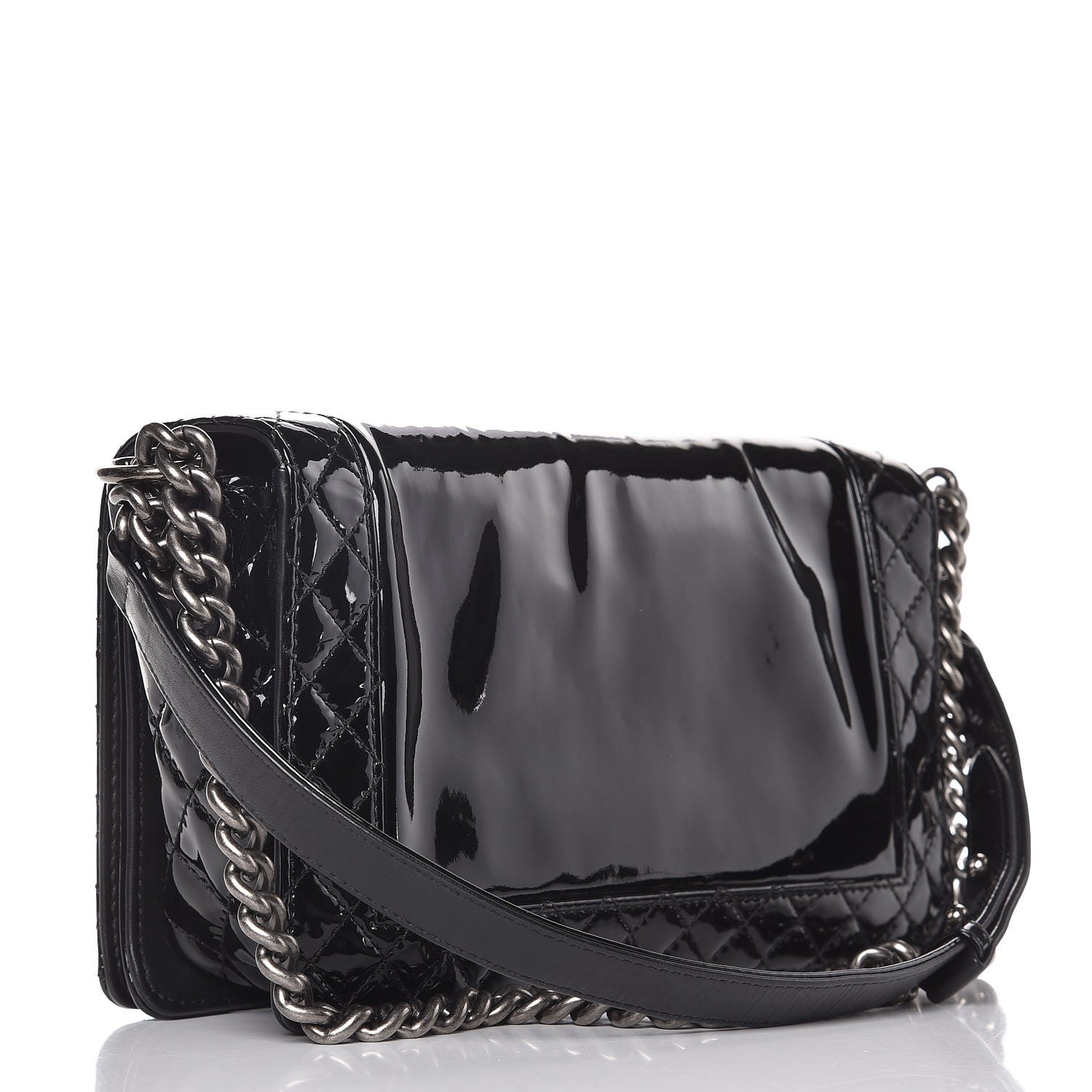Chanel Patent New Medium Boy Reverso Flap Black 3 of 7