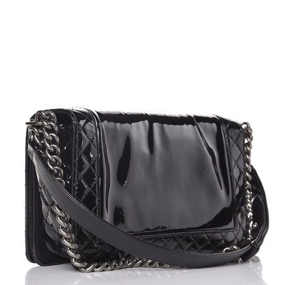 Chanel Patent New Medium Boy Reverso Flap Black 3 of 7