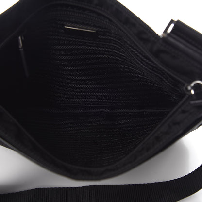 Prada Nylon Flat Messenger Bag Black 5 of 9