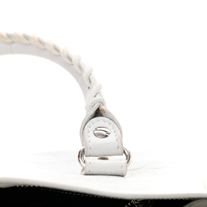 Balenciaga Matte Supple Lambskin Crocodile Embossed Classic Silver Hardware S City White 10 of 16