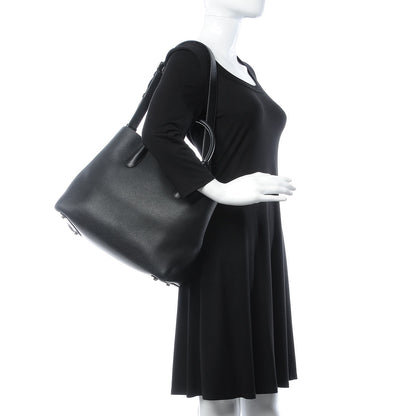 Christian Dior Supple Grained Calfskin Large Open Bar Tote Black 2 of 9