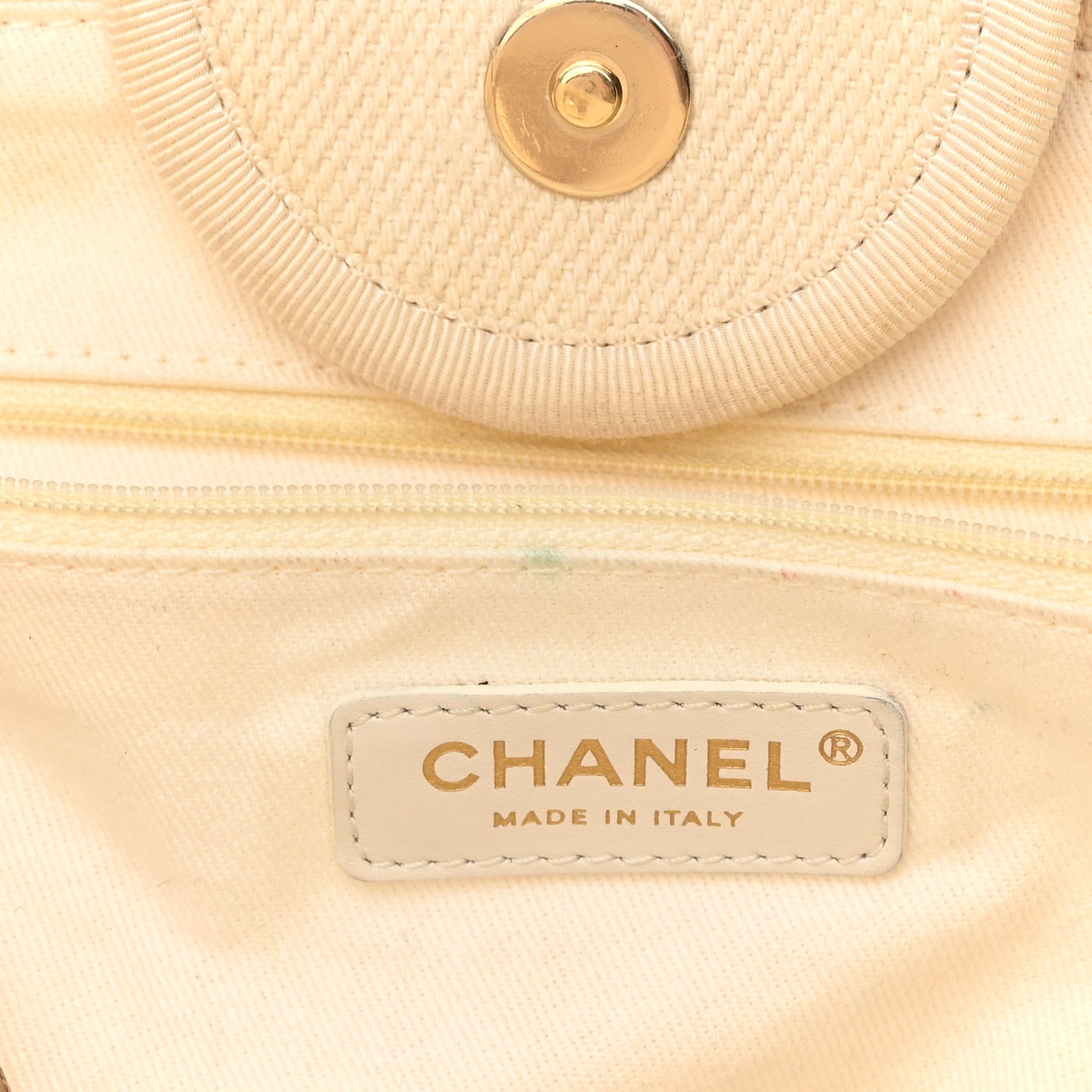 Canvas Pearl Medium Deauville Tote Ecru Beige