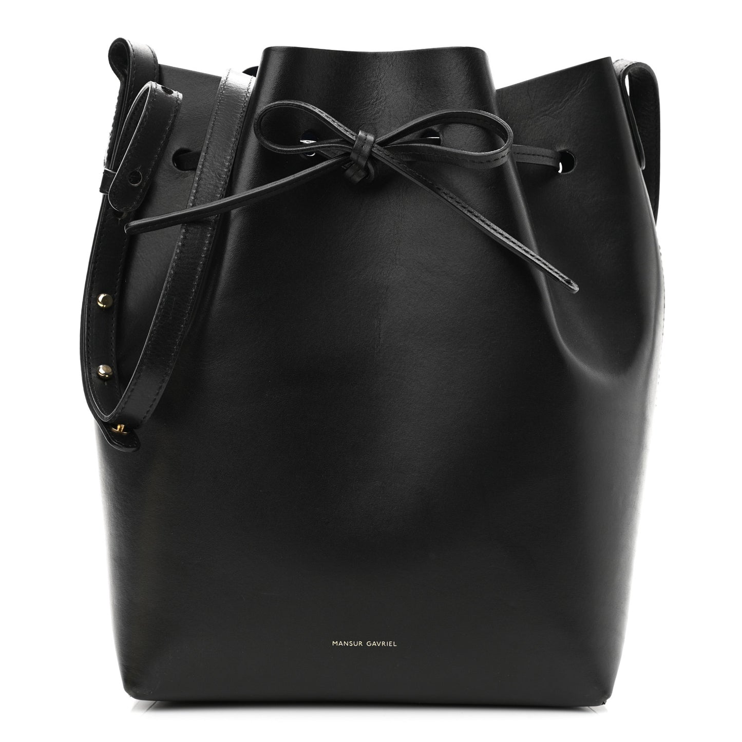 Vegetable Tanned Calfskin Bucket Bag Black Royal