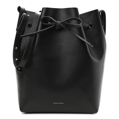 Mansur Gavriel Vegetable Tanned Calfskin Bucket Bag Black Royal 1 of 12