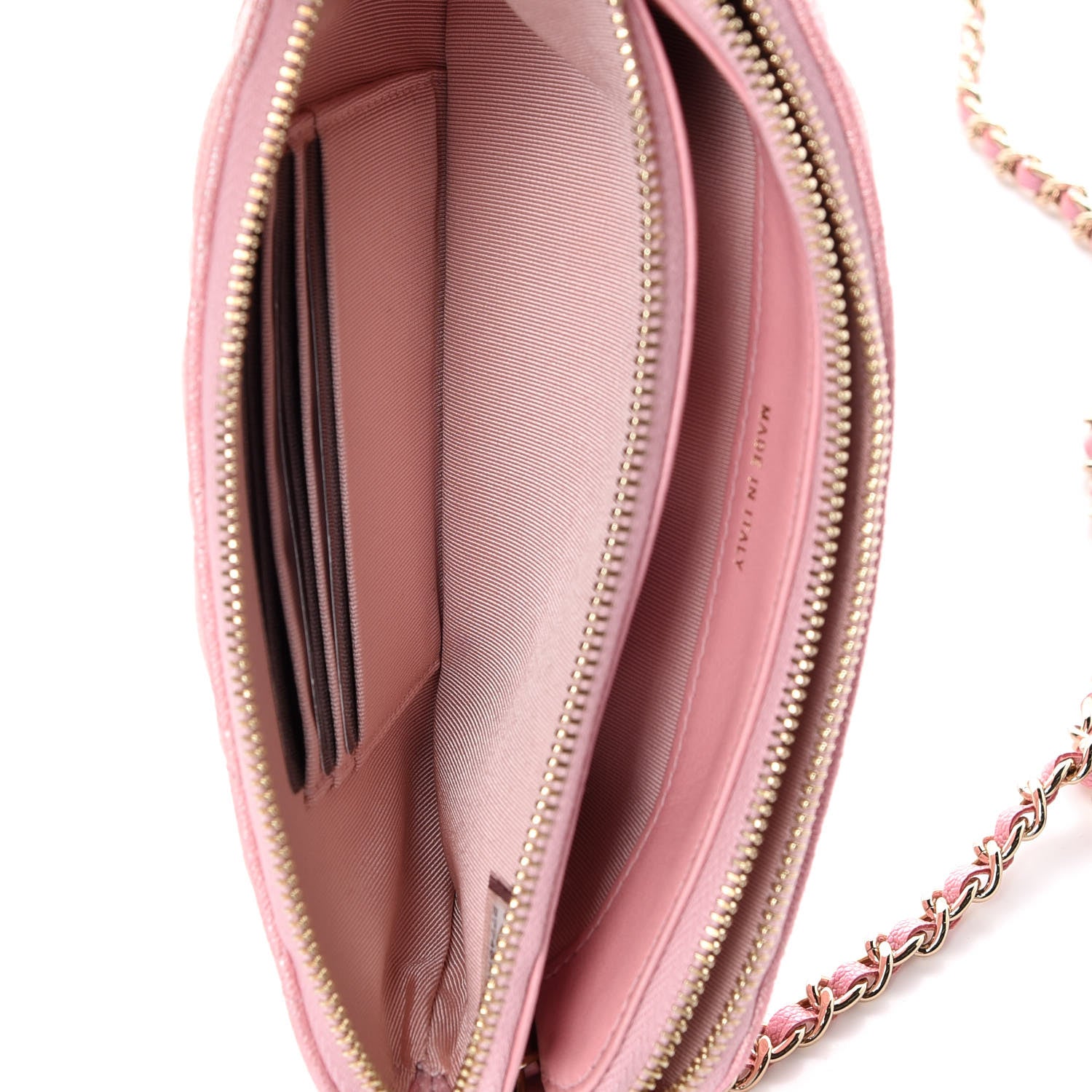 Chanel Iridescent Caviar Quilted Small Clutch With Chain Pink 7 of 13