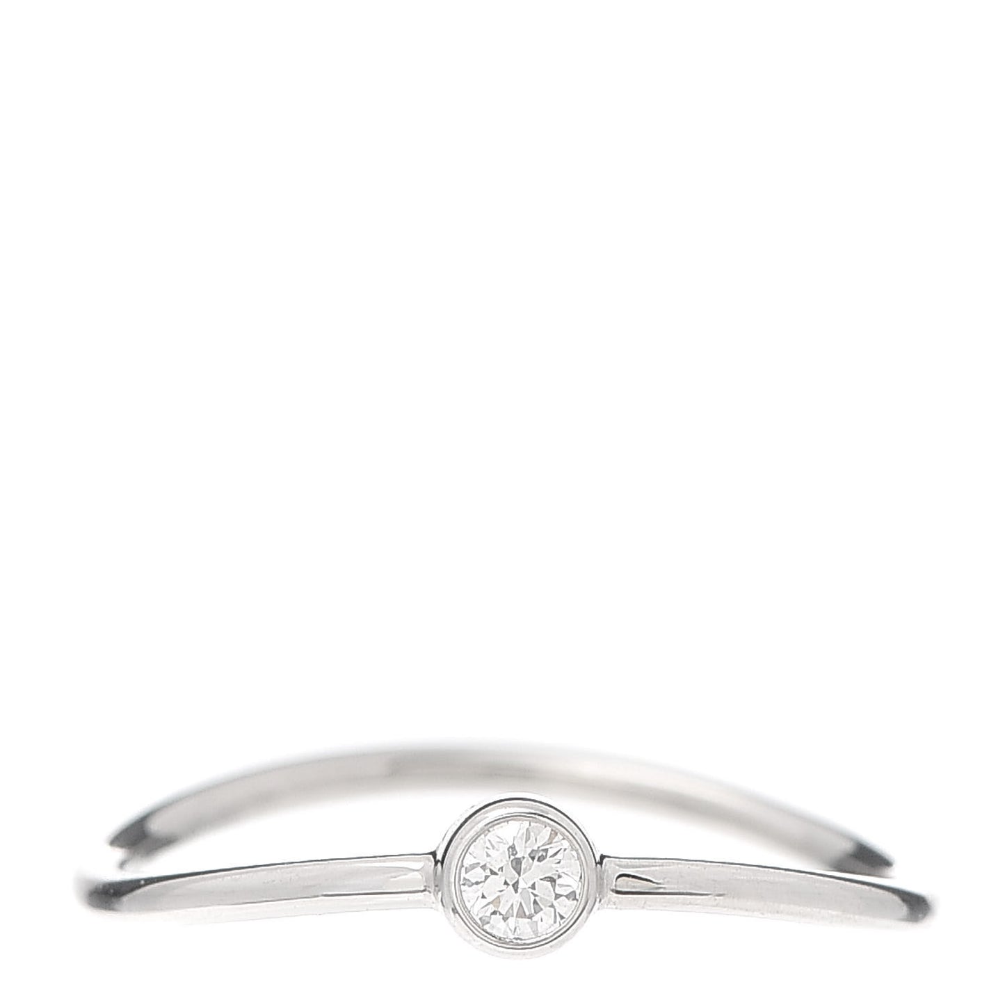 Platinum Diamond Elsa Peretti Single-Row Wave Ring 49 5