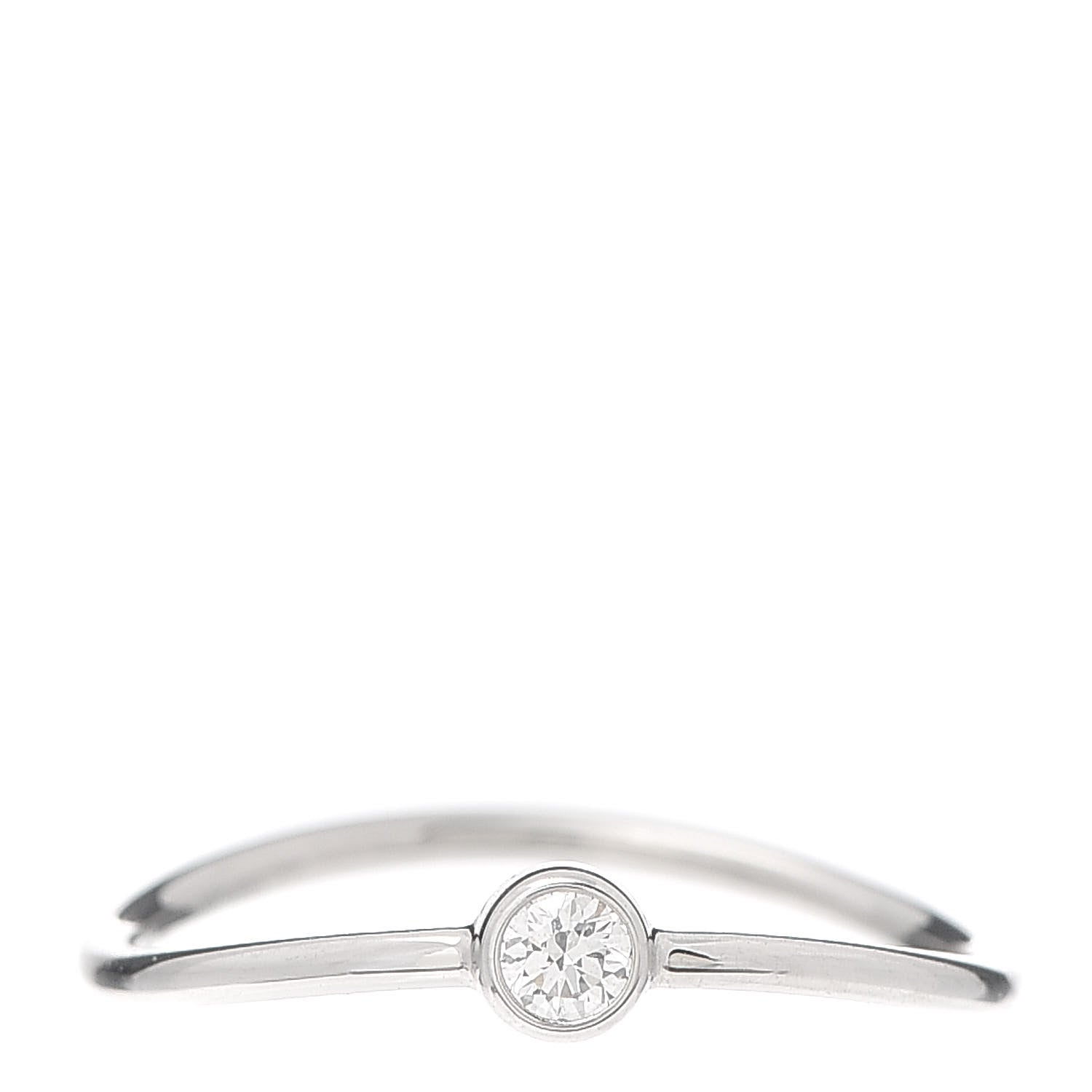 Tiffany Platinum Diamond Elsa Peretti Single-Row Wave Ring 49 5 1 of 4