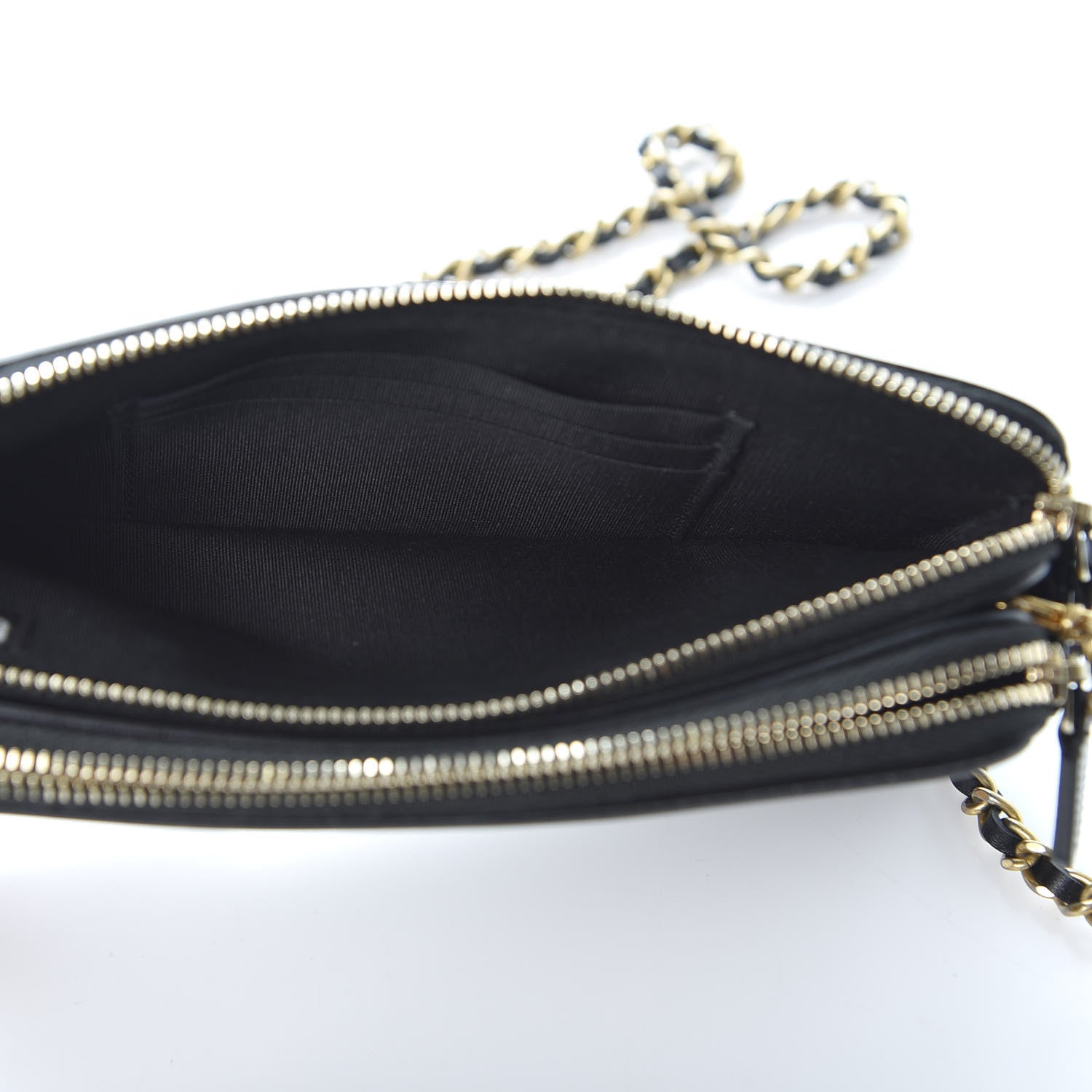 Chanel Caviar Quilted CC Filigree Clutch With Chain Black 6 of 13