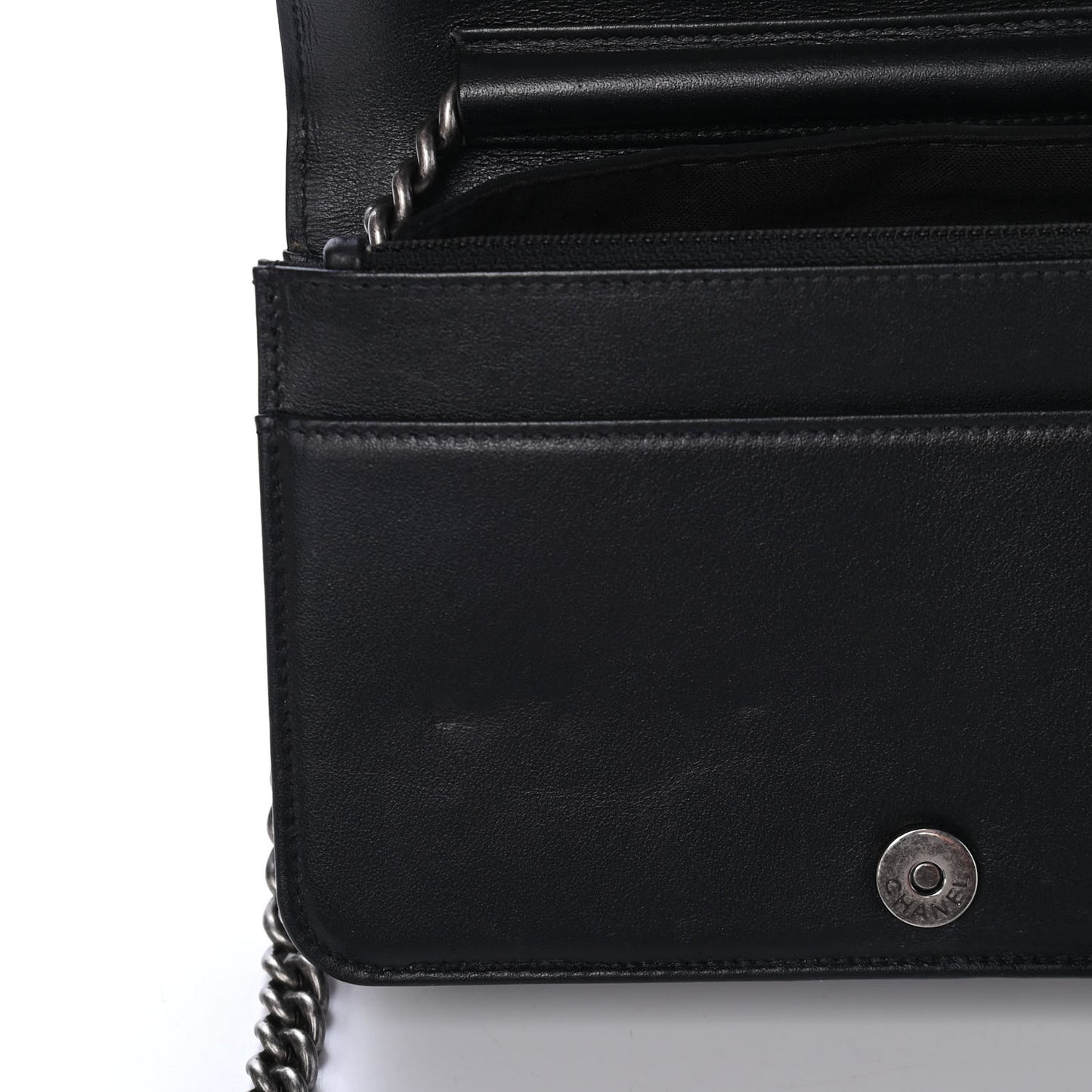 Caviar Quilted Boy Wallet On Chain WOC Black