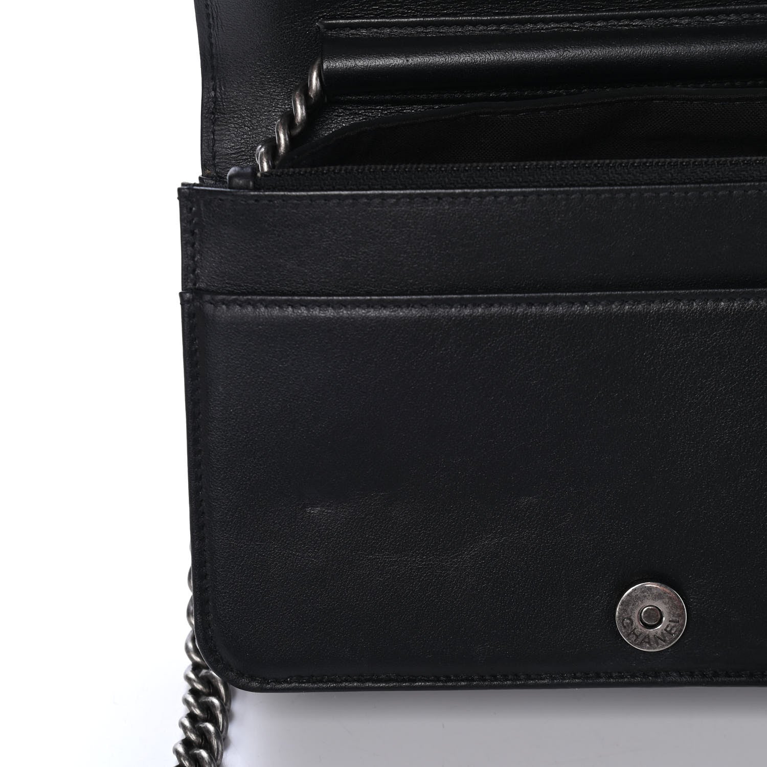 Chanel Caviar Quilted Boy Wallet On Chain WOC Black 5 of 5