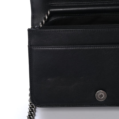 Chanel Caviar Quilted Boy Wallet On Chain WOC Black 5 of 5