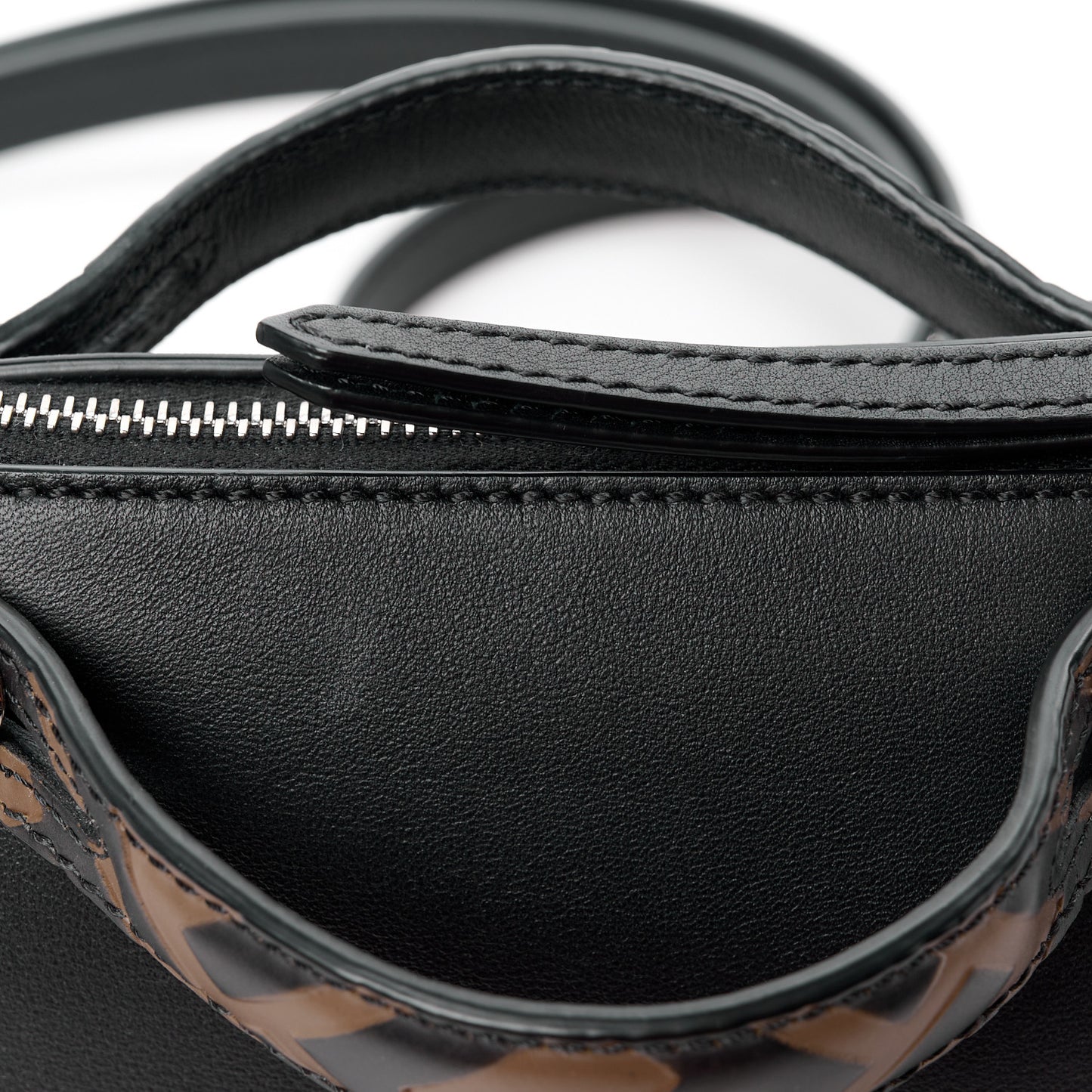 Vitello Dolce Bi-Color FF 1974 Embossed Mini By The Way Boston Bag Black Maya