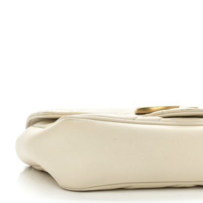 Gucci Calfskin Matelasse Super Mini GG Marmont Shoulder Bag White 9 of 11