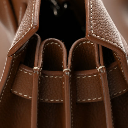 Saint Laurent Grained Calfskin Topstitch Small Classic Sac De Jour Taupe 14 of 14