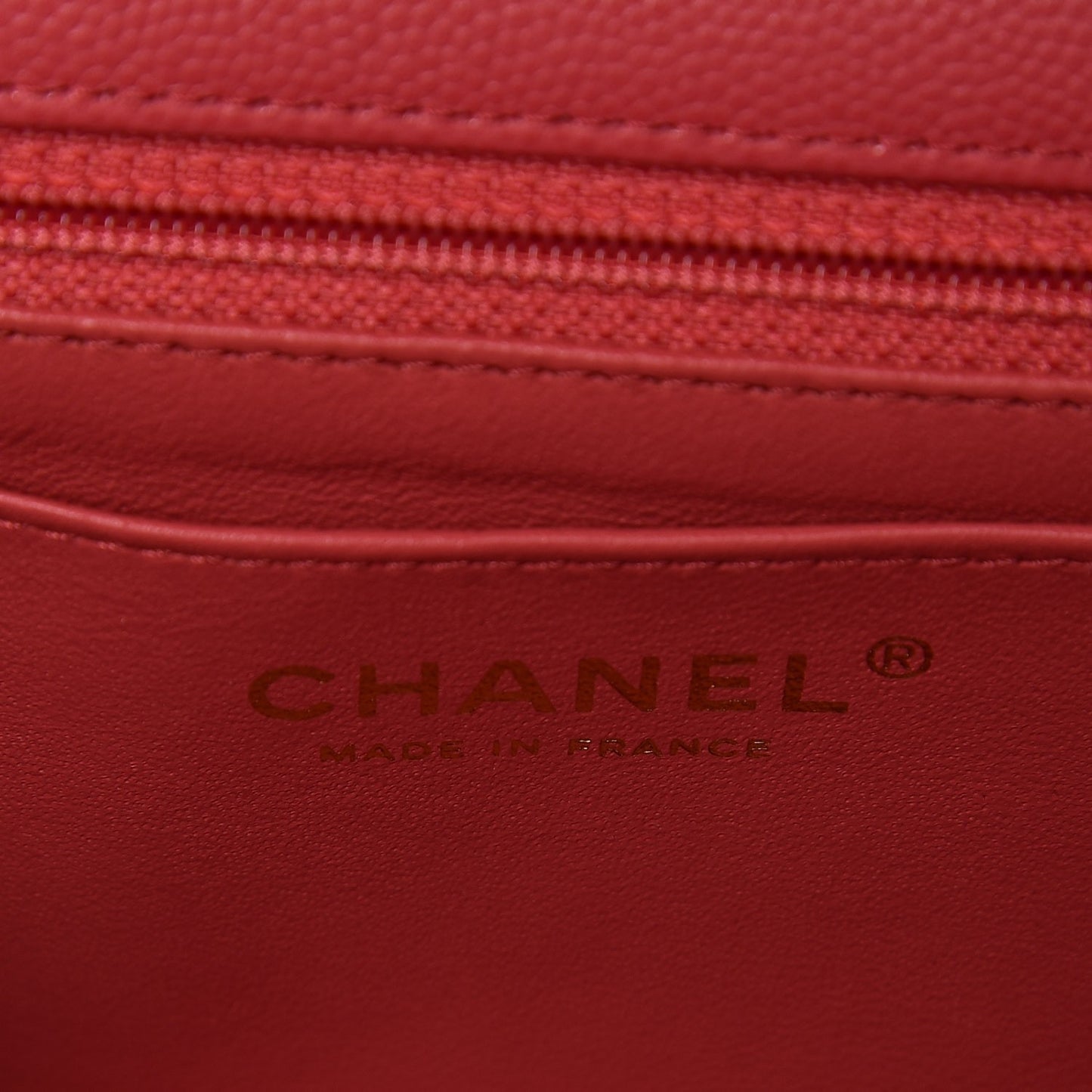 Caviar Quilted Mini Rectangular Flap Dark Pink