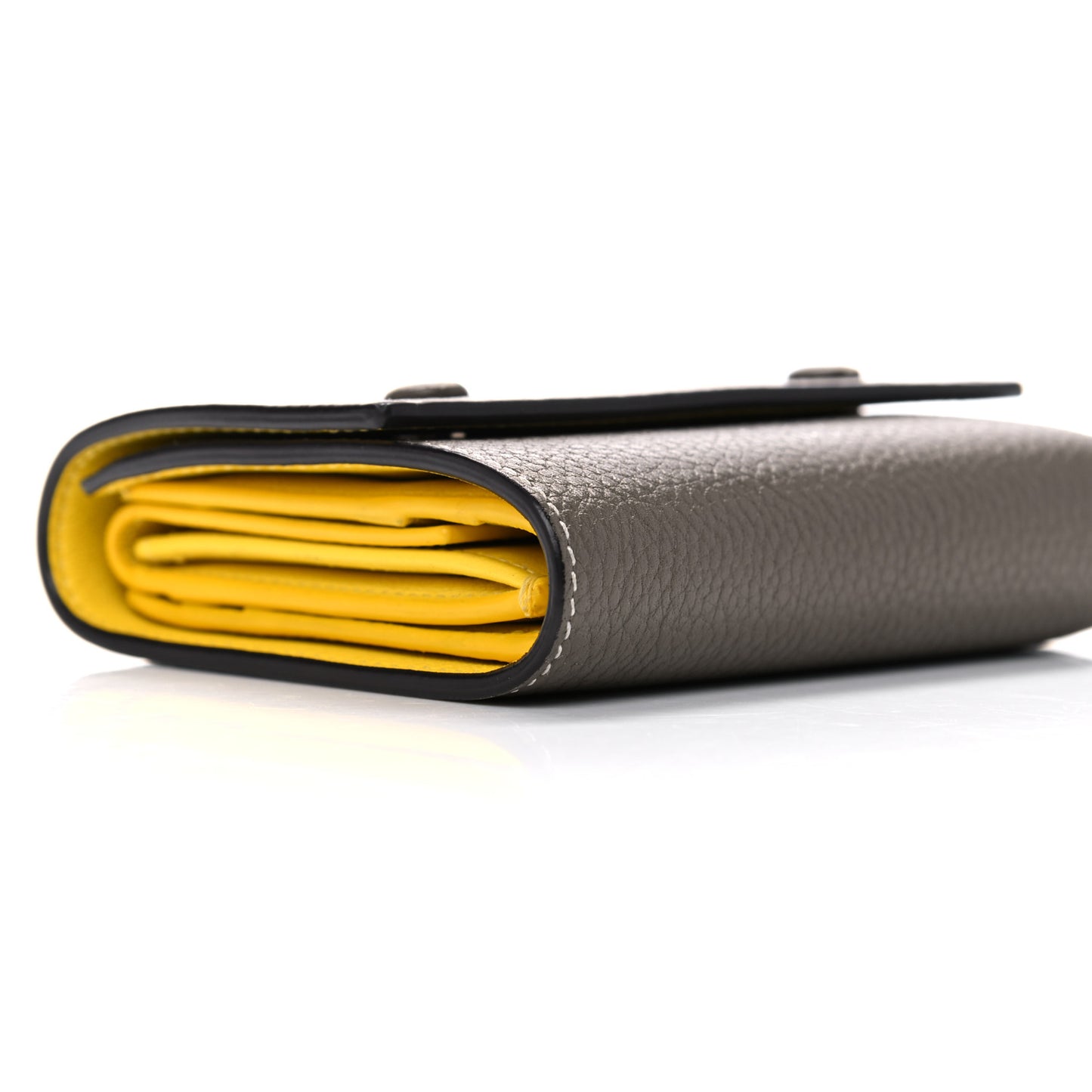 Drummed Calfskin Small Multifunction Folded Wallet Souris