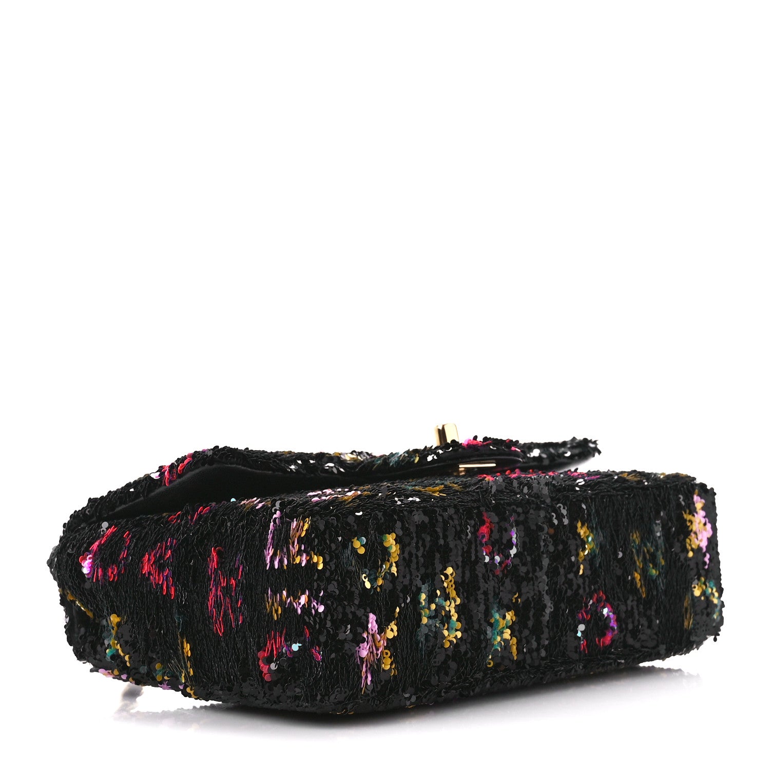 Chanel Sequin Logo CC Small Single Flap Black Multicolor 4 of 12