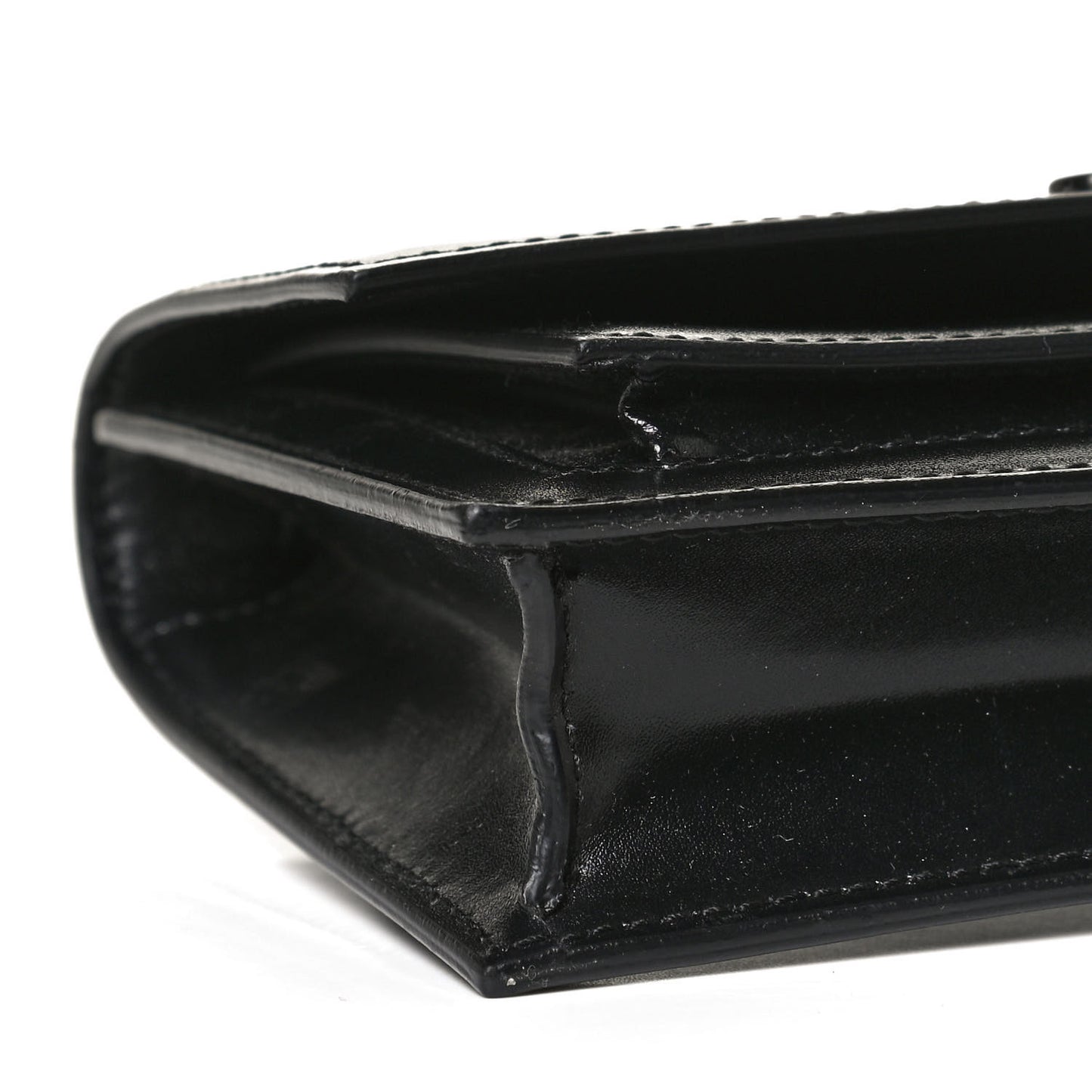 Shiny Box Calfskin Monochrome XS Sharp Belt Bag Black